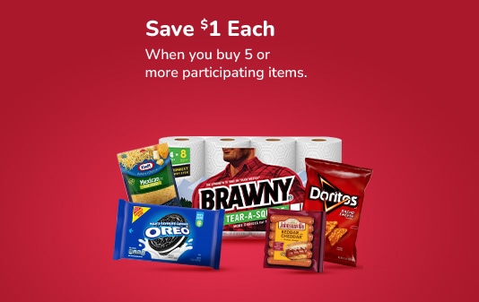 Buy 5 or More, Save $1 Each