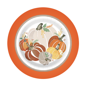 Fall tablecloth and plate