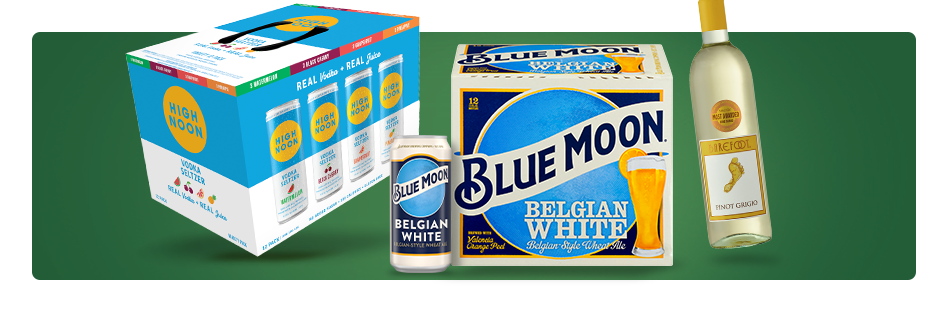Feturing adult beverages with as High Noon, Blue Moon, and Barefoot Wine