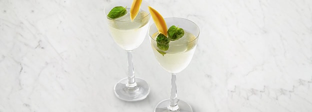 Mango Basil Champagne Cocktail