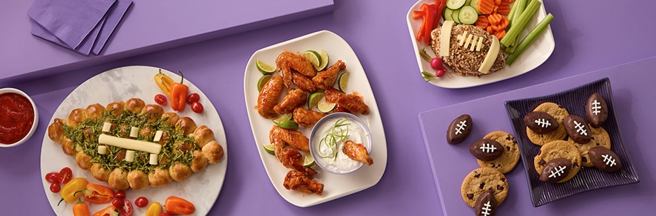 game-day recipes for things like cookies, wings, and dips.