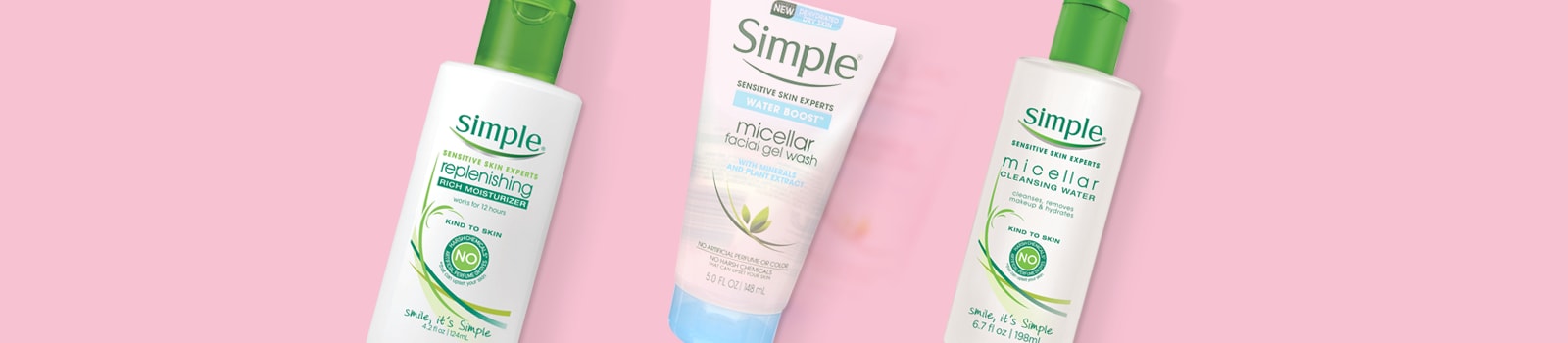Simple brand beauty products on pink background