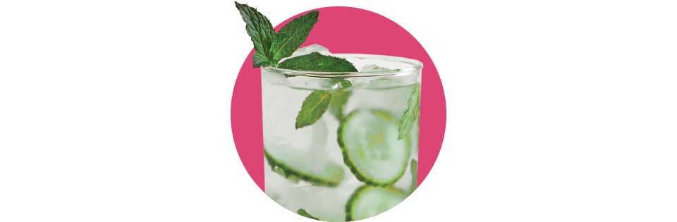 Glass of Cucumber and Mint infused water