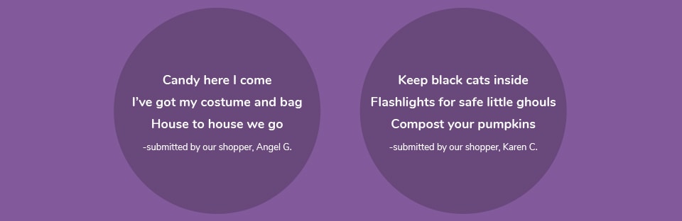 halloween haiku examples from our shoppers