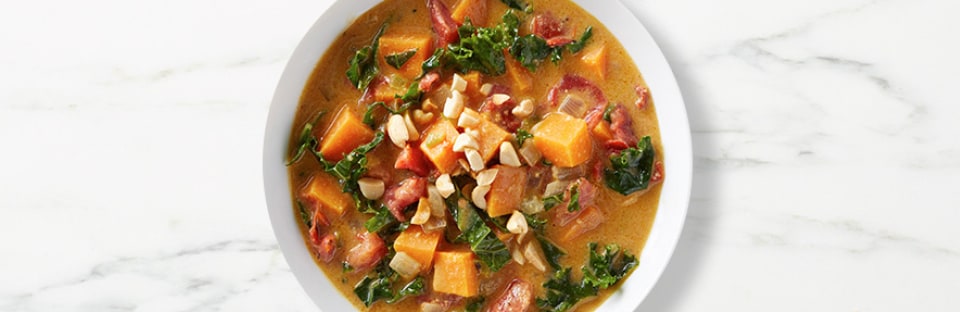 Pressure-Cooker Spicy Sweet Potato Peanut Soup