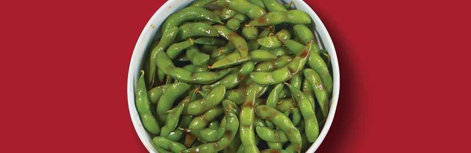 bowl of soy flavored edamame
