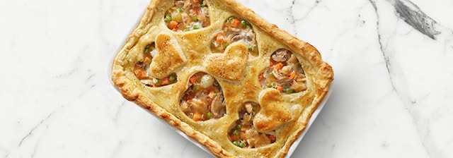 Chicken Pot Pie with Heart-y Toppings