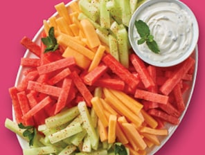 platter of melon cut into sticks
