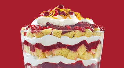 Bowl with layered holiday dessert