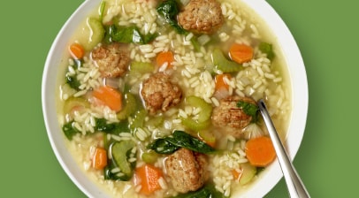 bowl of soup with spoon