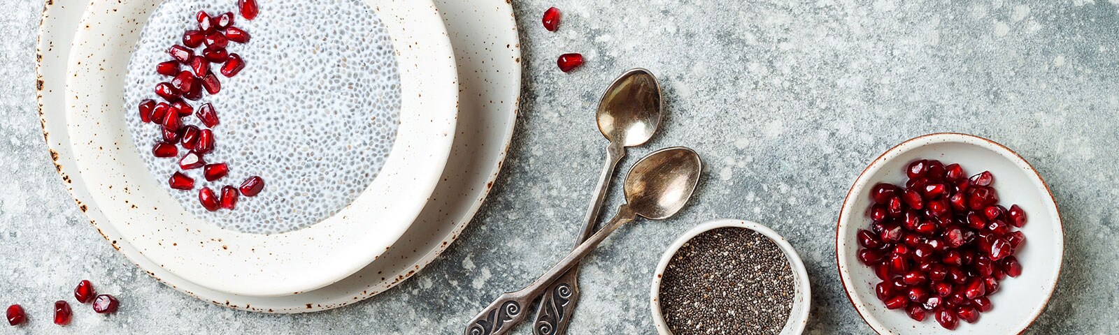 Pomegranate chia seed pudding