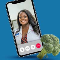 Video chat image of a clinician Video chat image of a clinician