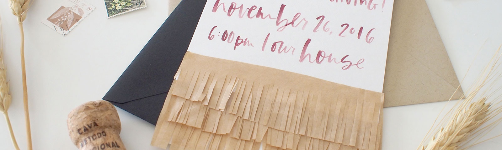 Brown paper bag with calligraphic writing