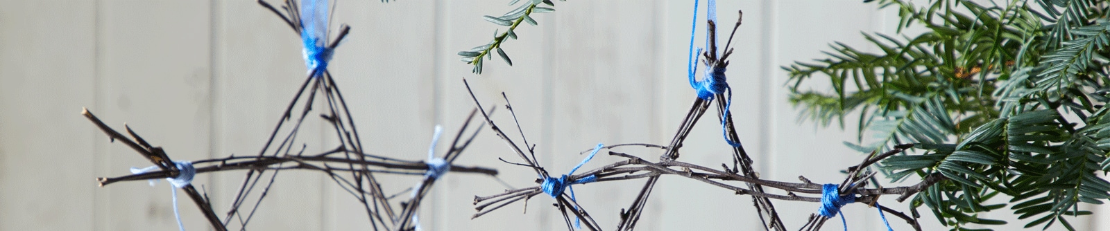 hanukkah garland holiday star with sticks and string