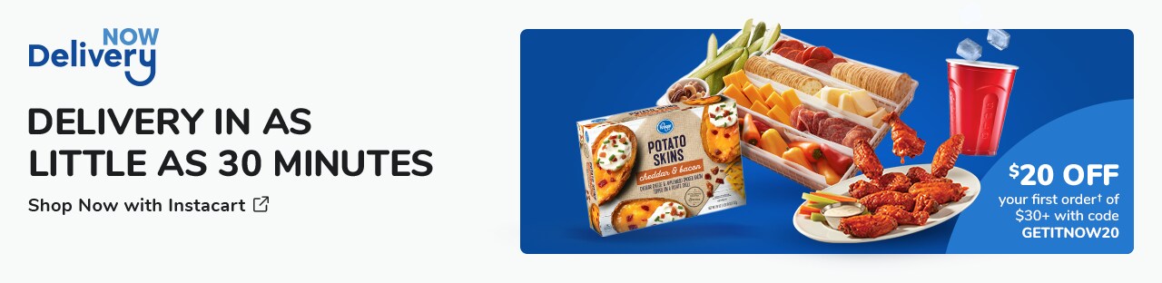 Get groceries delivered fast. Use code GETITNOW20 for $20 off your first order of $30+.