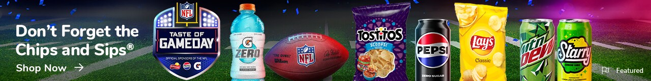 Advertisement: Don’t forget the chips and sips®. Pepsi