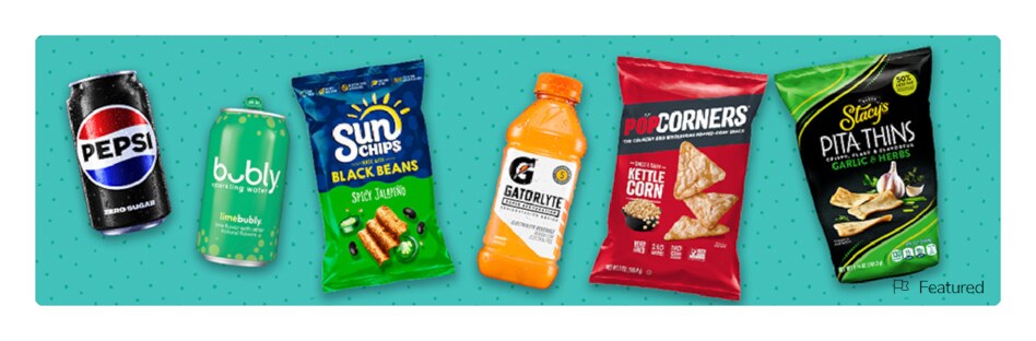 Advertisement: Advertisement: bubly, Pepsi, Popcorners, Gatorlyte, Stacy's, and Sun Chips. Kroger Wellness Festival