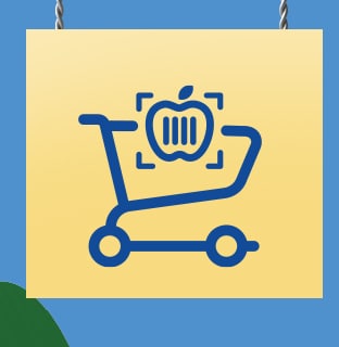 Shop with less contact by scanning and paying from the cart.