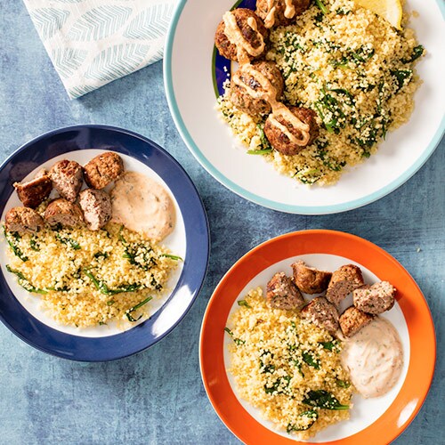 Lamb Meatballs With Couscous And Harissa Yogurt Sauce Kroger