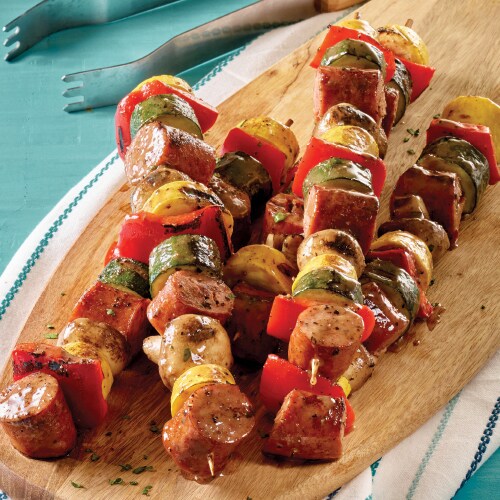 Rope Sausage and Veggie Skewers Recipe