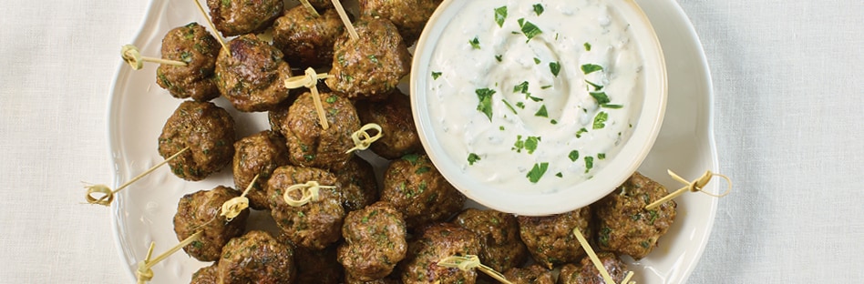 Lamb Meatballs With Mint Yogurt Dip