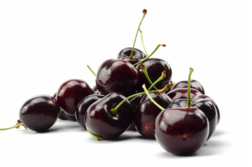 Fresh Red Cherries in bag Perspective: back