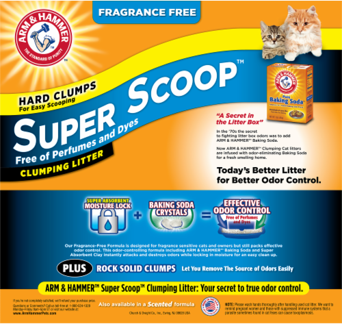 Arm & Hammer Super Scoops Fragrance Free Clumping Cat Ltter Perspective: back