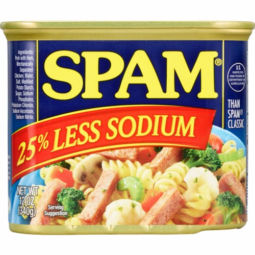 SPAM Reduced Sodium Case Sale Perspective: back