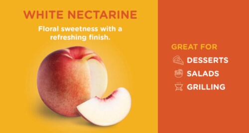 Organic White Nectarines Perspective: back