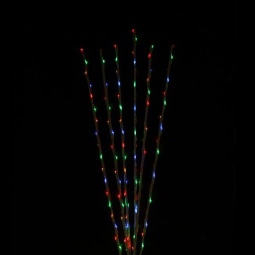Northlight Lighted LED Branch Spray Christmas Pathway Markers - Multicolor Lights - 6' White Perspective: back