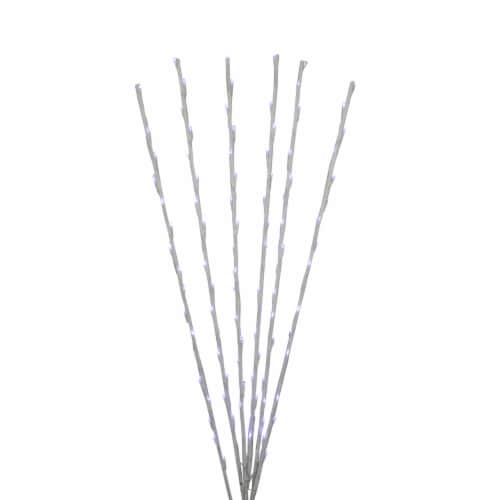 Northlight Branch Spray Christmas Pathway Marker - Pure White LED Lights - 8' White Wire Perspective: back