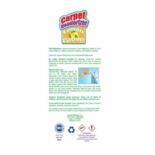 Chem-Dry Chemdry Carpet Deodorizer Lemon Grove (C319) CMYC319 Perspective: back