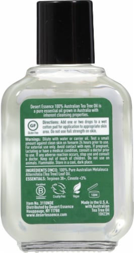 Desert Essence 100% Australian Tea Tree Oil Perspective: back