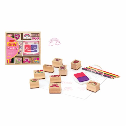 Melissa & Doug Stamp Set Wooden Friendship, Toys, Games & More