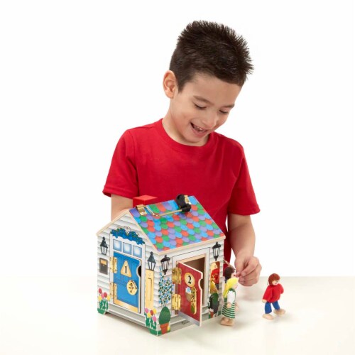 Melissa & Doug® Wooden Doorbell House Perspective: back