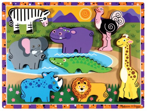 Melissa & Doug® Safari Animals Chunky Puzzle Perspective: back