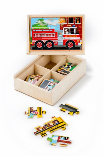 Melissa & Doug® Vehicle Puzzles in a Box Perspective: back