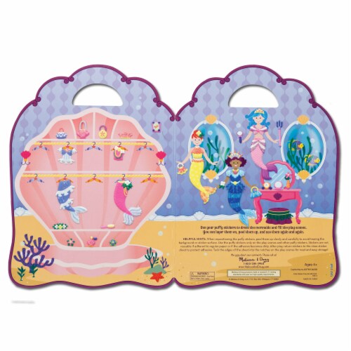 Melissa & Doug® Puffy Sticker Play Set Mermaid Reusable Stickers Perspective: back