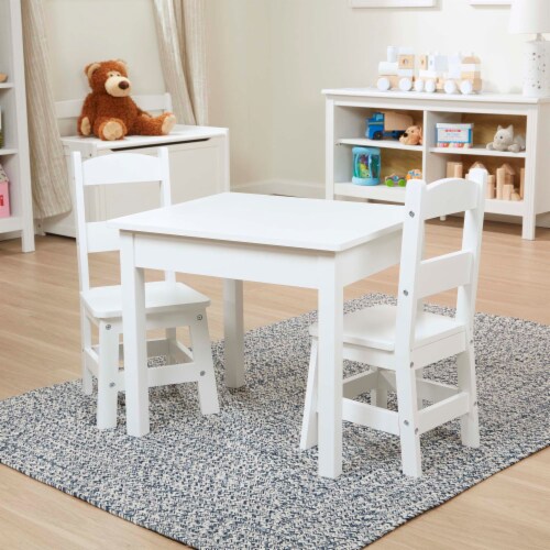 Melissa & Doug® Wooden Table & Chairs - White Perspective: back