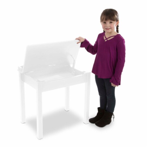 Melissa & Doug® Wooden Lift-Top Desk & Chair - White Perspective: back