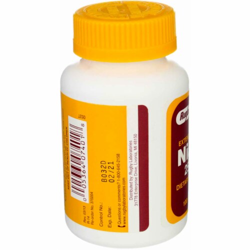 Rugby® Niacin Vitamin Capsules 250mg Perspective: back