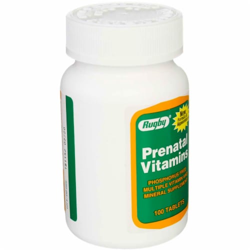 Rugby Prenatal Vitamins Tablets, 100 Ct Perspective: back