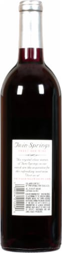 Twin Springs Sweet Texas Red Wine Perspective: back