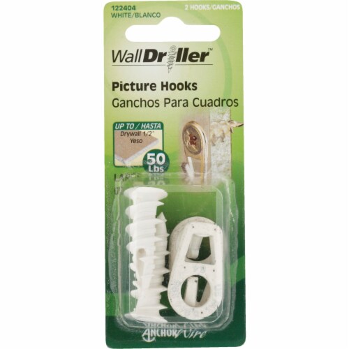 Hillman Wall Driller™ Large Picture Hangers - White Perspective: back