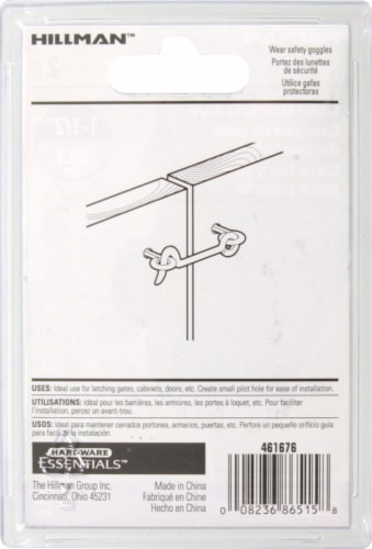 Hillman Gate Hook & Eye - Zinc Perspective: back