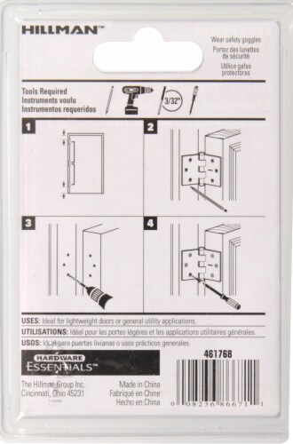 Hillman Hinge-Fixed Pin - Zinc Perspective: back