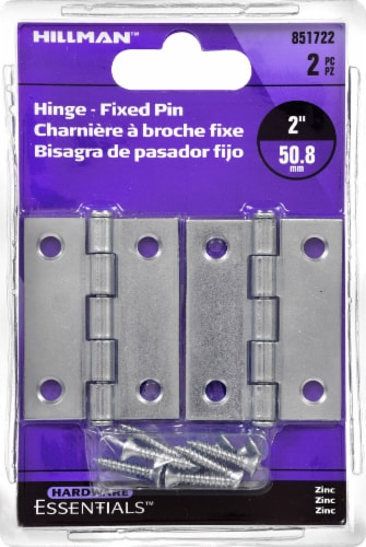 Hillman Hinge-Fixed Pin - Zinc Perspective: back