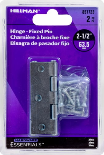 Hillman Hinge-Fixed Pin - Zinc Perspective: back