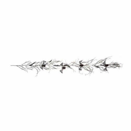 Halloween Batty Black Vine Garland Wire Spooky Bats Glittered Gar75669 Perspective: back