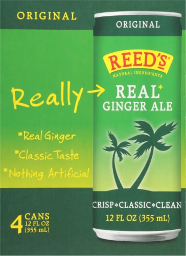 Reed's® Original Real Ginger Ale Soda Cans Perspective: back